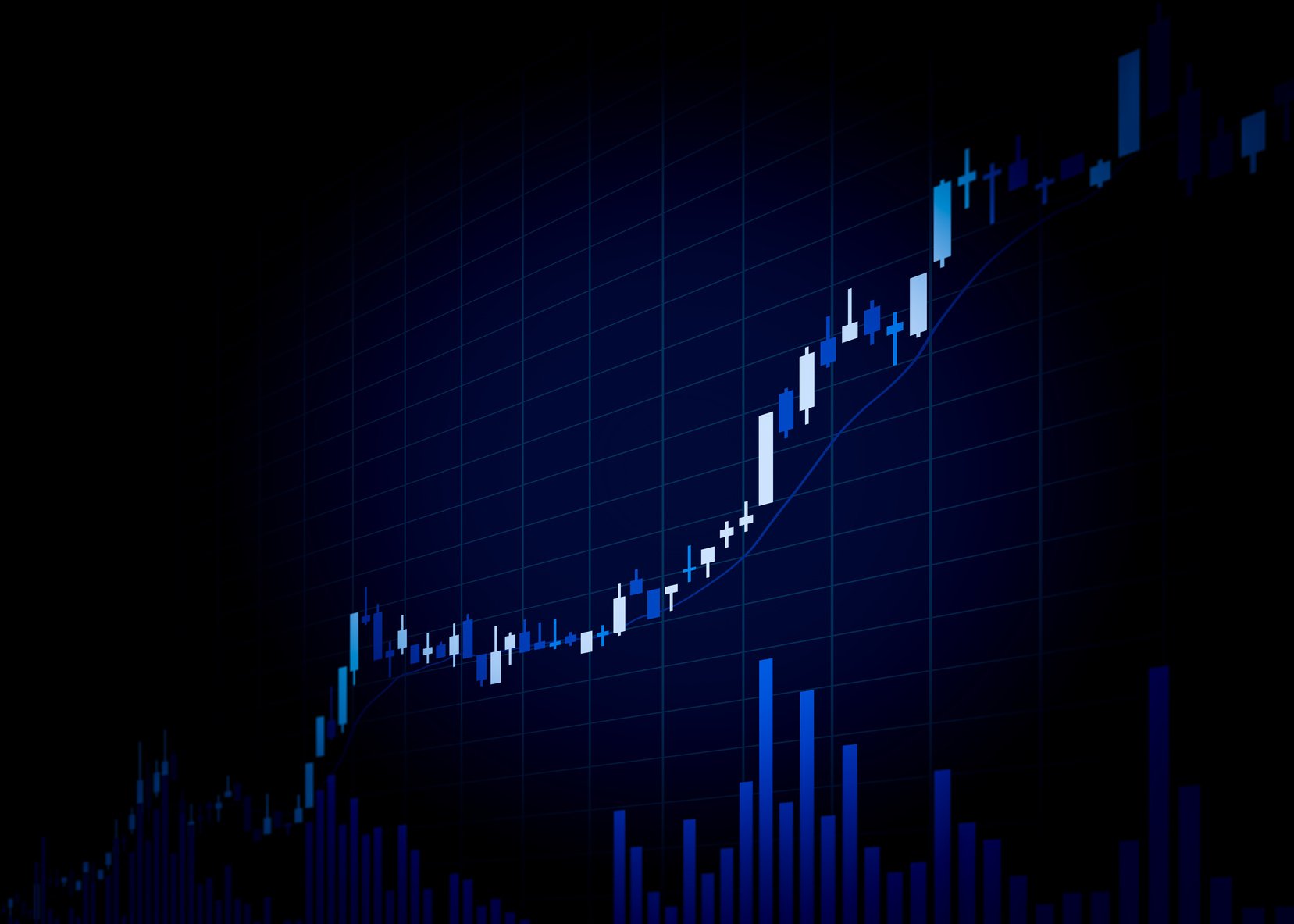 Candle stick graph chart of stock market investment trading